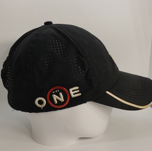 Black Unisex Nike Golf Baseball Cap Hat One Size Velcro Closure - Picture 2 of 14
